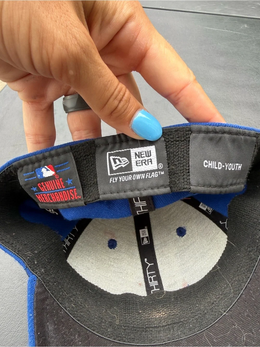 New Era Kids Royal Blue KC Logo Cap with White Embroidery